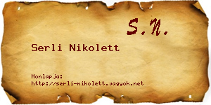 Serli Nikolett névjegykártya
